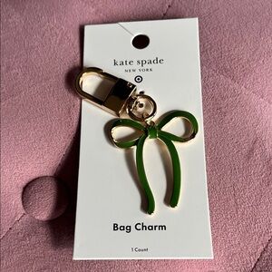 kate spade green bow bag charm